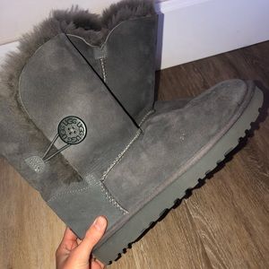Grey fuzzy uggs
